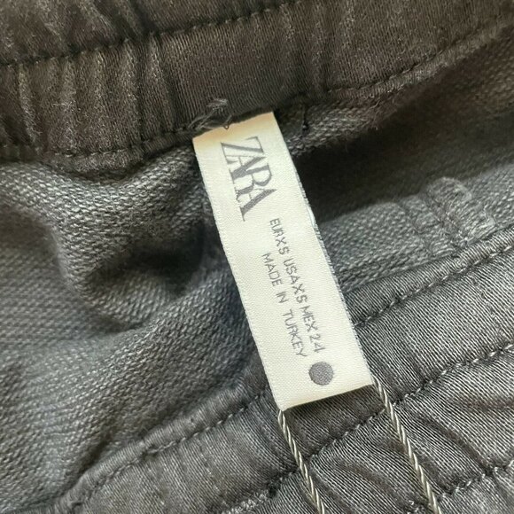NWT ZARA The Jogger Wide Leg Pants Trousers Sweatpants Raw Hem OVERSIZED XS - Picture 8 of 14